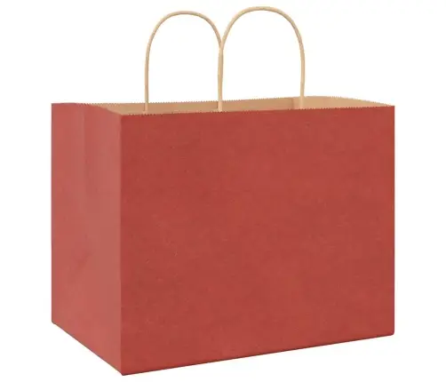 Paberkotid, 250 Tk, Käepidemetega, Punane, 32X22X24 Cm