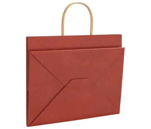 Paberkotid, 250 Tk, Käepidemetega, Punane, 32X22X24 Cm
