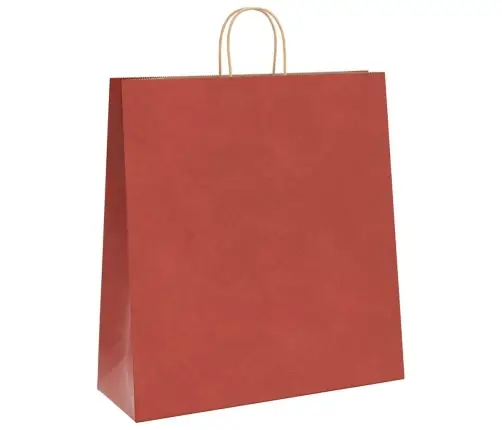 Popieriniai Maišeliai 250Vnt. Su Rankenomis Raudonos 45X17X48Cm