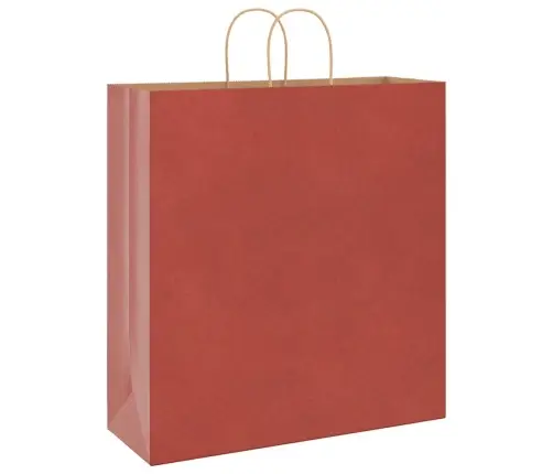 Popieriniai Maišeliai 250Vnt. Su Rankenomis Raudonos 45X17X48Cm