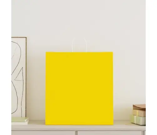 Paberkotid, 50 Tk, Käepidemetega, Kollane, 45X17X48 Cm