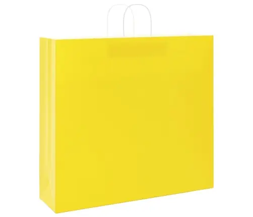 Popieriniai Maišeliai 50Vnt. Su Rankenomis, Geltonos 54X15X49Cm