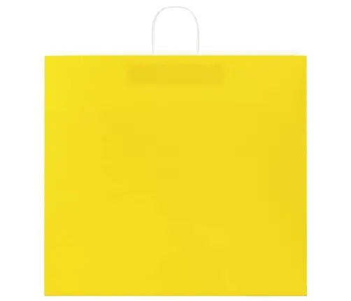Popieriniai Maišeliai 50Vnt. Su Rankenomis, Geltonos 54X15X49Cm