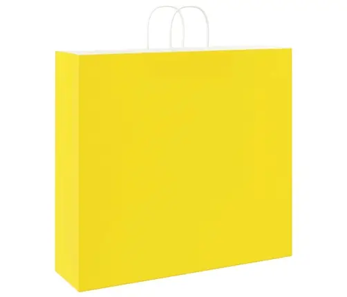 Popieriniai Maišeliai 50Vnt. Su Rankenomis, Geltonos 54X15X49Cm
