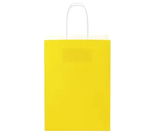 Papīra Maisiņi 250 Gab. Ar Rokturiem, Dzelteni, 15X8X21 Cm Vidaxl