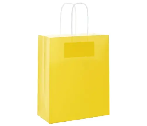 Papīra Maisiņi 250 Gab. Ar Rokturiem, Dzelteni, 18X8X22 Cm Vidaxl