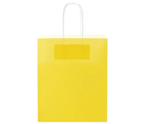 Papīra Maisiņi 250 Gab. Ar Rokturiem, Dzelteni, 18X8X22 Cm Vidaxl
