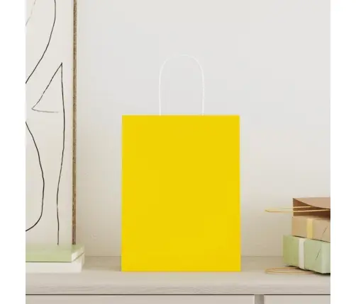 Paberkotid, 250 Tk, Käepidemetega, Kollane, 21X11X28 Cm