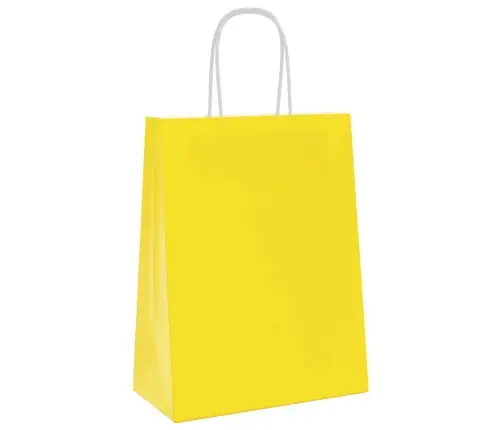 Paberkotid, 250 Tk, Käepidemetega, Kollane, 21X11X28 Cm