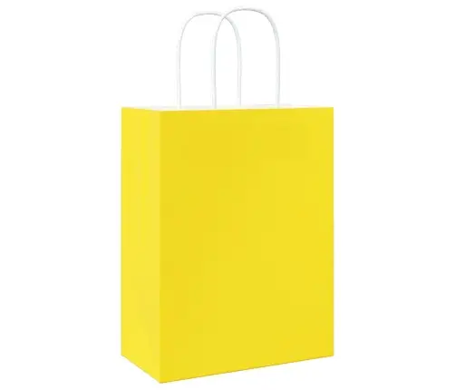 Paberkotid, 250 Tk, Käepidemetega, Kollane, 21X11X28 Cm