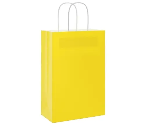 Paberkotid, 250 Tk, Käepidemetega, Kollane, 21X11X31 Cm