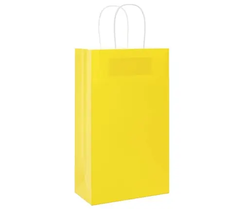 Papīra Maisiņi 250 Gab. Ar Rokturiem, Dzelteni, 21X11X36 Cm Vidaxl