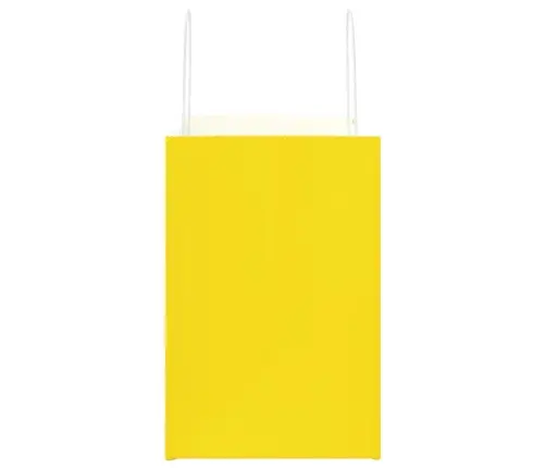 Papīra Maisiņi 250 Gab. Ar Rokturiem, Dzelteni, 21X11X36 Cm Vidaxl