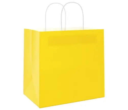 Papīra Maisiņi 250 Gab. Ar Rokturiem, Dzelteni, 21X11X36 Cm Vidaxl