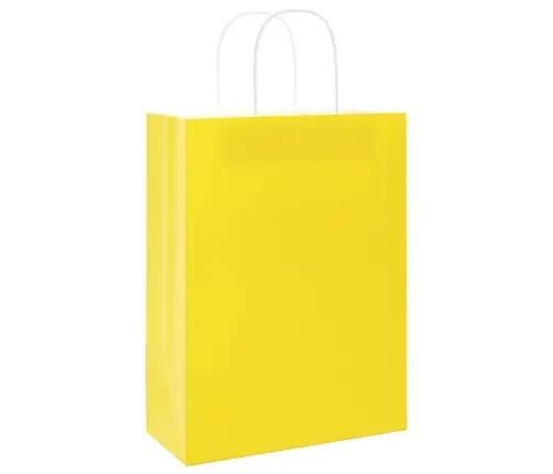 Papīra Maisiņi 250 Gab. Ar Rokturiem, Dzelteni, 26X12X35 Cm Vidaxl