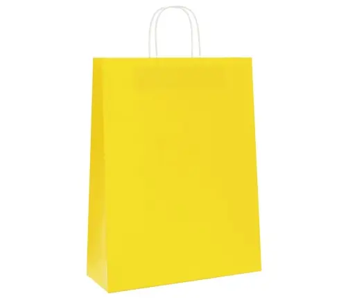 Papīra Maisiņi 250 Gab. Ar Rokturiem, Dzelteni, 32X12X42 Cm Vidaxl