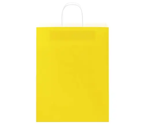 Papīra Maisiņi 250 Gab. Ar Rokturiem, Dzelteni, 32X12X42 Cm Vidaxl