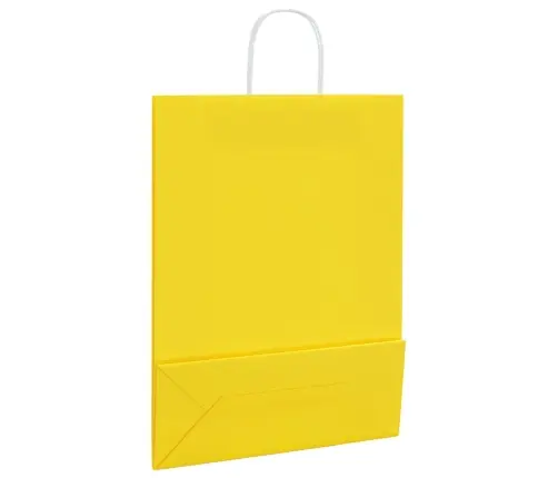 Papīra Maisiņi 250 Gab. Ar Rokturiem, Dzelteni, 32X12X42 Cm Vidaxl