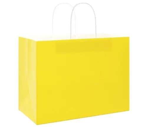 Papīra Maisiņi 250 Gab. Ar Rokturiem, Dzelteni, 32X17X25 Cm Vidaxl