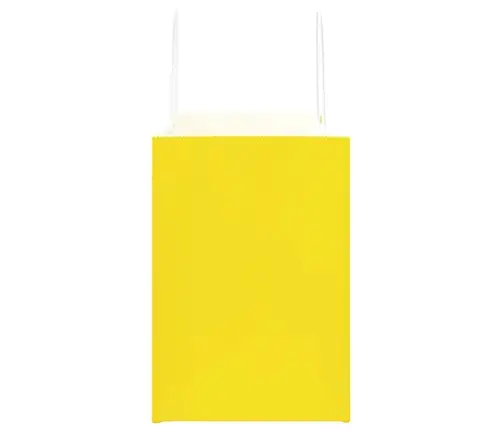 Papīra Maisiņi 250 Gab. Ar Rokturiem, Dzelteni, 32X17X25 Cm Vidaxl