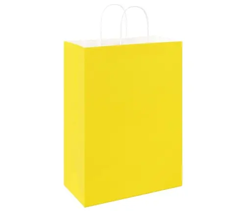 Papīra Maisiņi 250 Gab. Ar Rokturiem, Dzelteni, 32X17X44 Cm Vidaxl