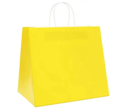 Paberkotid, 250 Tk, Käepidemetega, Kollane, 32X22X28 Cm