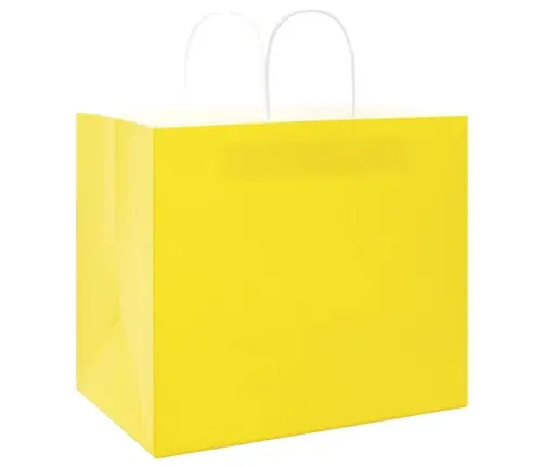 Paberkotid, 250 Tk, Käepidemetega, Kollane, 32X22X28 Cm