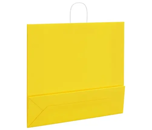 Papīra Maisiņi 250 Gab. Ar Rokturiem, Dzelteni, 54X15X49 Cm Vidaxl