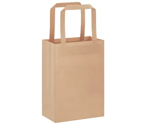 Popieriniai Maišeliai, 50Vnt., Su Rankenomis, Rudos, 15X8X21 Cm