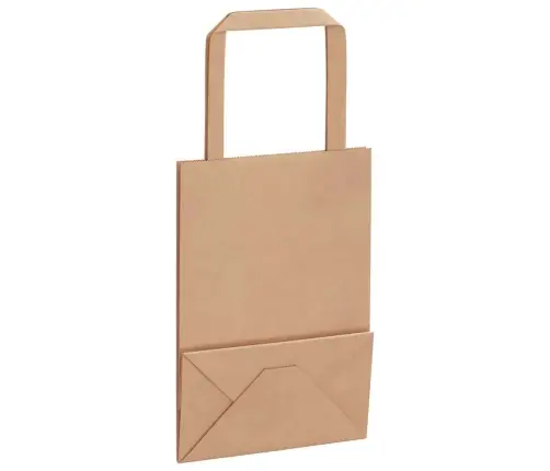 Popieriniai Maišeliai, 50Vnt., Su Rankenomis, Rudos, 15X8X21 Cm