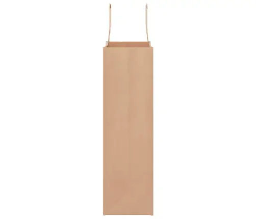 Popieriniai Maišeliai, 50Vnt., Su Rankenomis, Rudos, 21X11X36Cm