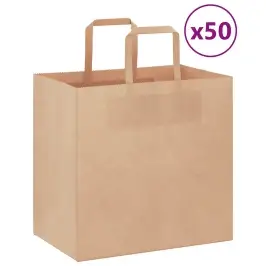 Papīra Maisiņi 50 Gab. Ar Rokturiem, Brūni, 26X17X25 Cm Vidaxl Papīra Maisiņi 50 Gab. Ar Rokturiem, Brūni, 26X17X25 Cm Vidaxl