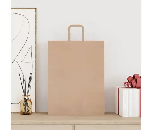 Paberkotid, 50 Tk, Käepidemetega, Pruun, 32X12X42 Cm