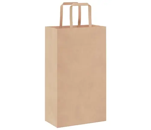 Popieriniai Maišeliai 250Vnt., Su Rankenomis, Rudos, 21X11X36Cm