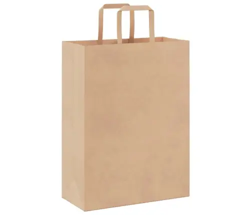 Paberkotid, 250 Tk, Käepidemetega, Pruun, 26X12X35 Cm