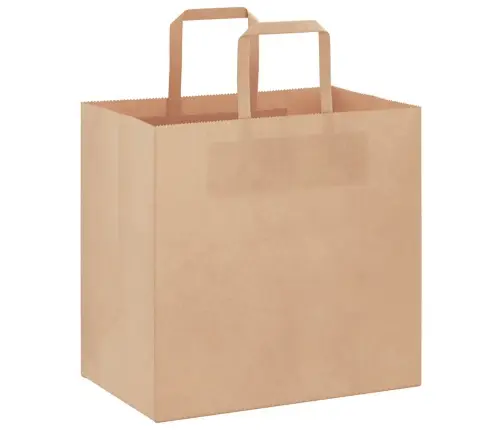 Paberkotid, 250 Tk, Käepidemetega, Pruun, 26X17X25 Cm