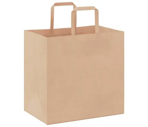 Paberkotid, 250 Tk, Käepidemetega, Pruun, 26X17X25 Cm