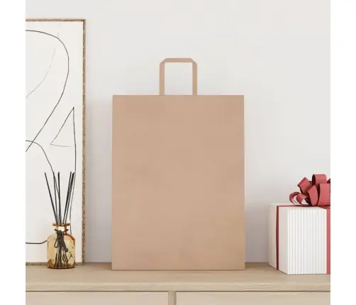 Paberkotid, 250 Tk, Käepidemetega, Pruun, 32X12X42 Cm