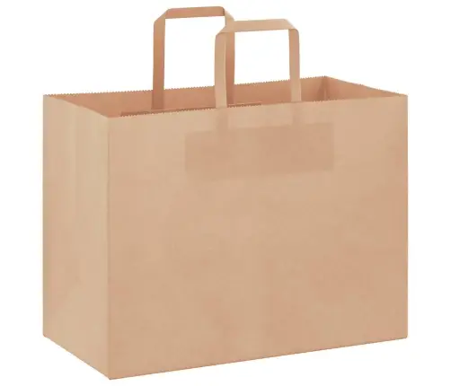 Paberkotid, 250 Tk, Käepidemetega, Pruun, 32X17X25 Cm