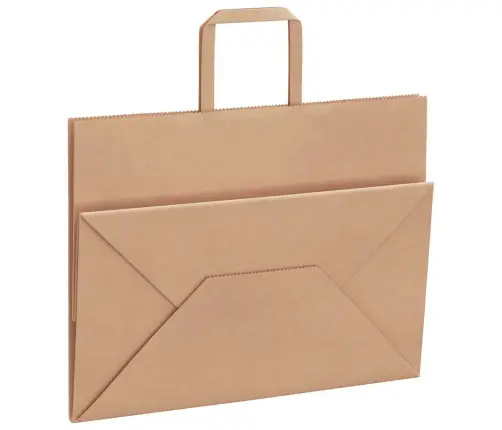 Paberkotid, 250 Tk, Käepidemetega, Pruun, 32X17X25 Cm