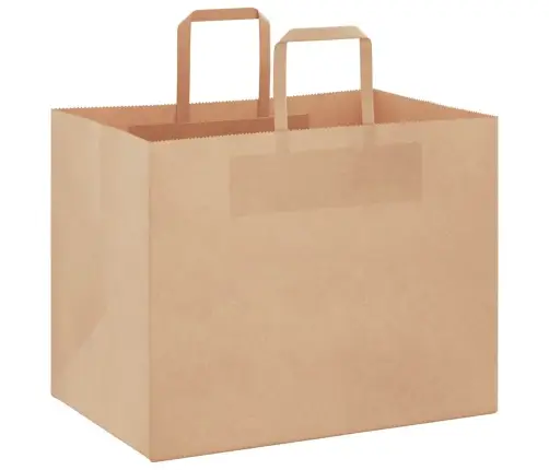 Papīra Maisiņi 250 Gab. Ar Rokturiem, Brūni, 32X22X24 Cm Vidaxl