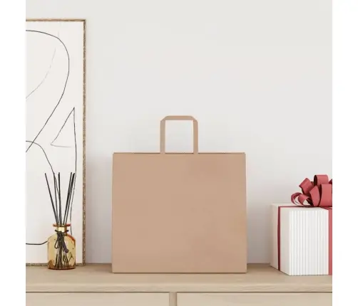 Paberkotid, 250 Tk, Käepidemetega, Pruun, 32X22X28 Cm