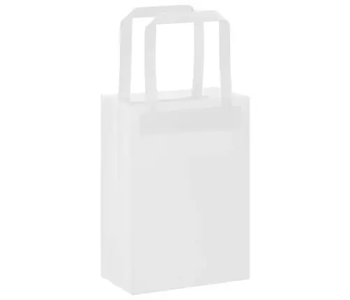 Papīra Maisiņi 50 Gab. Ar Rokturiem, Balti, 15X8X21 Cm Vidaxl