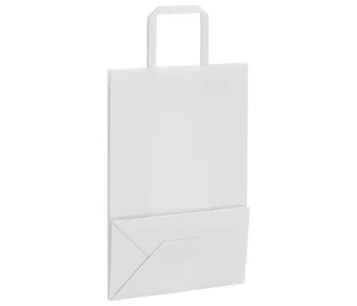 Popieriniai Maišeliai 50Vnt., Su Rankenomis, Baltas, 21X11X31Cm