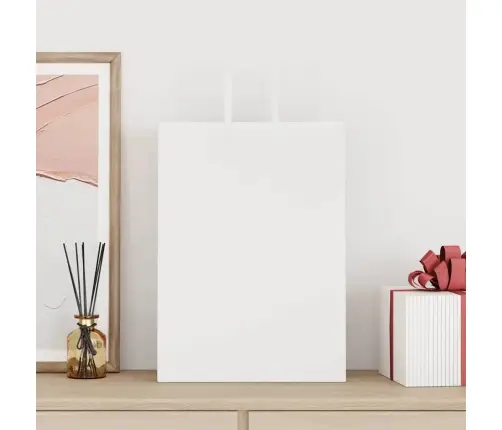 Popieriniai Maišeliai 50Vnt., Su Rankenomis, Baltas, 32X17X44Cm