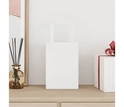 Papīra Maisiņi 250 Gab. Ar Rokturiem, Balti, 15X8X21 Cm Vidaxl