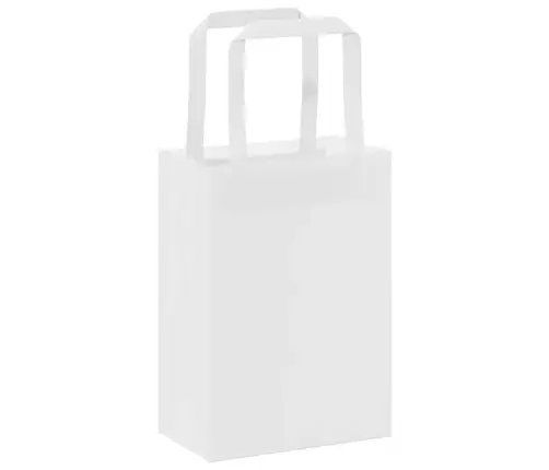 Papīra Maisiņi 250 Gab. Ar Rokturiem, Balti, 15X8X21 Cm Vidaxl