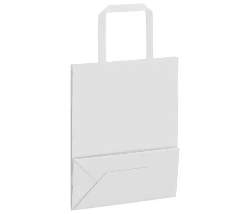 Paberkotid, 250 Tk, Käepidemetega, Valge, 18X8X22 Cm