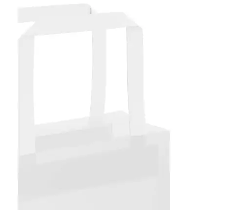 Paberkotid, 250 Tk, Käepidemetega, Valge, 18X8X22 Cm