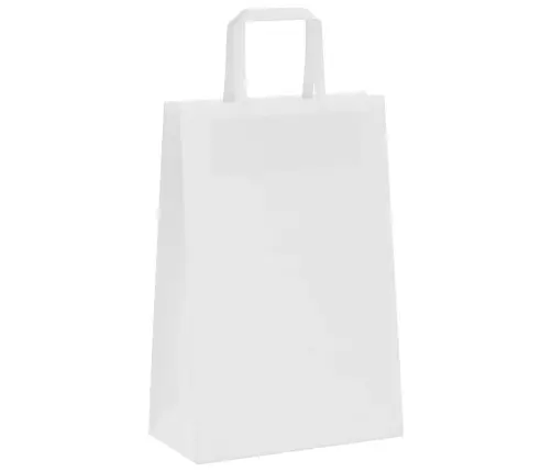 Papīra Maisiņi 250 Gab. Ar Rokturiem, Balti, 21X11X31 Cm Vidaxl